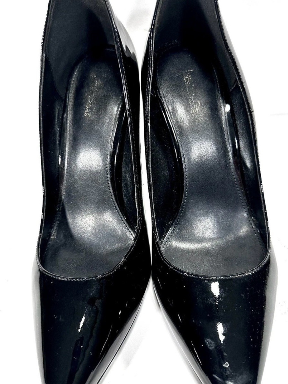 Michael Kors Black Patent Leather High Heeled Pumps Women 8M Shoes Logo 3" Heel